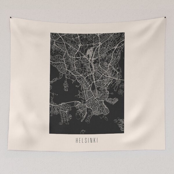 Item preview, Helsinki City Street Map Dark designed and sold by Teecha.