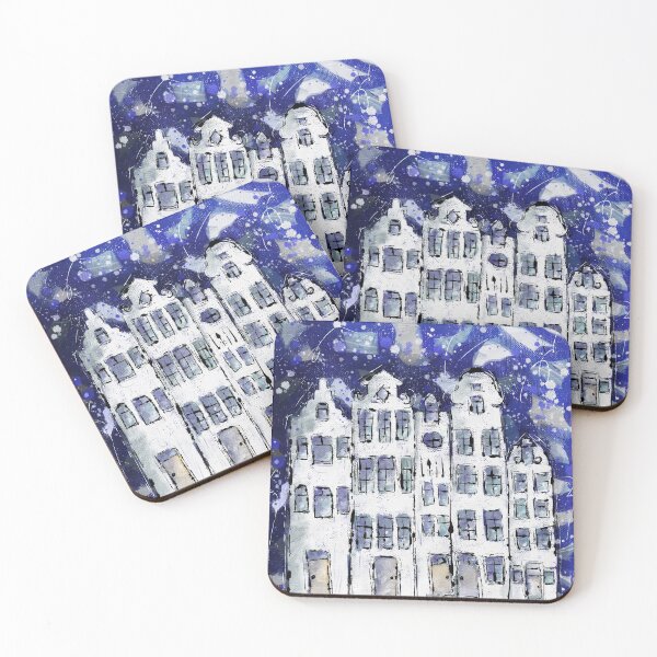 Item preview,  Canalhouses in Amsterdam in blue  designed and sold by Kreajuut.