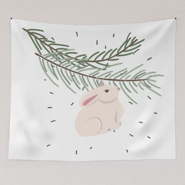 Artikelvorschau, SPIELZEUG HASE AUF DEN WEIHNACHTSBAUMBLÄTTERN entworfen und verkauft von BilberryCreate.