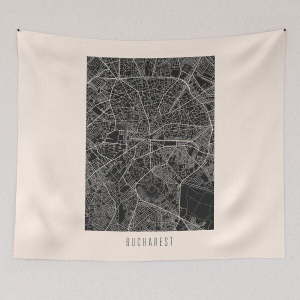 Item preview, Bucharest City Street Map Dark designed and sold by Teecha.