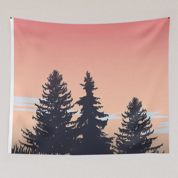 Item preview, Pine Trees & Coral Skies Minimalist Artwork designed and sold by NexusArts.