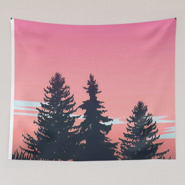 Item preview, Pine Trees & Pale Pink Skies Minimalist Artwork designed and sold by NexusArts.