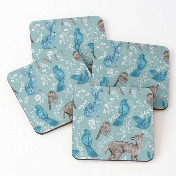 Item preview, Nature Pattern Rabbits And Baby Deer woodland pattern  designed and sold by PurpleJelly.