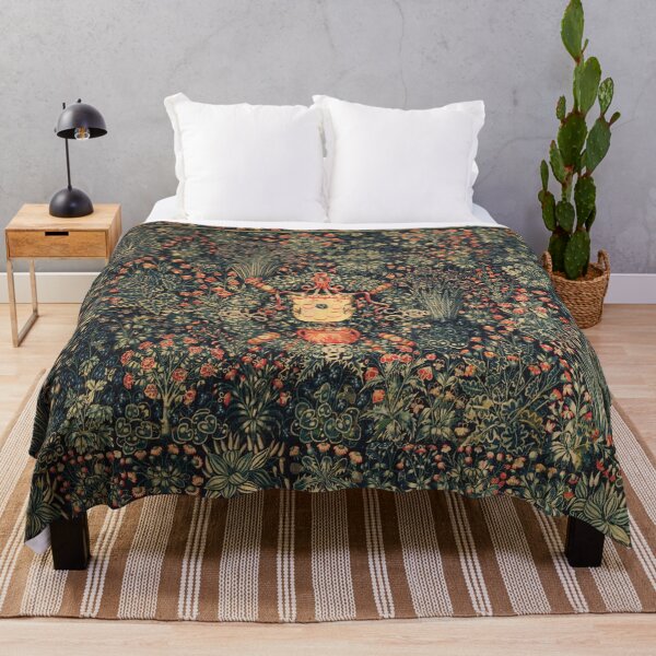 Item preview, MEDICI COAT OF ARMS Millefleurs Floral Tapestry designed and sold by BulganLumini.