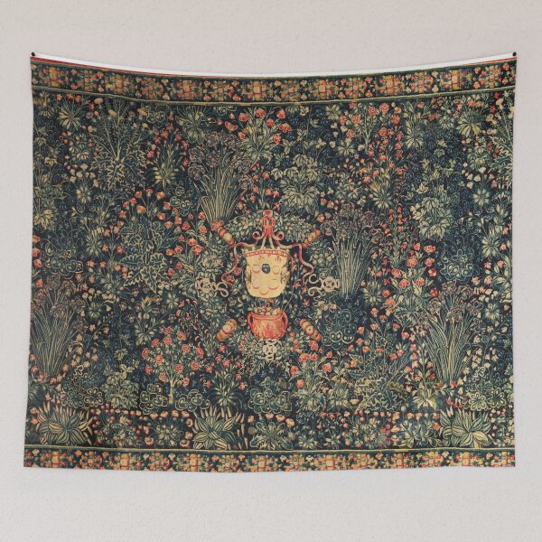 Item preview, MEDICI COAT OF ARMS Millefleurs Floral Tapestry designed and sold by BulganLumini.