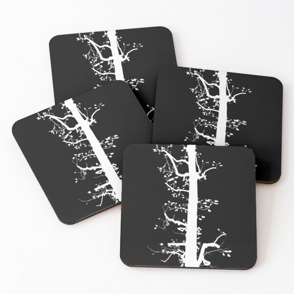 Item preview, White silhouette of hard pruned tulip-poplar tree designed and sold by saiglobalnt.