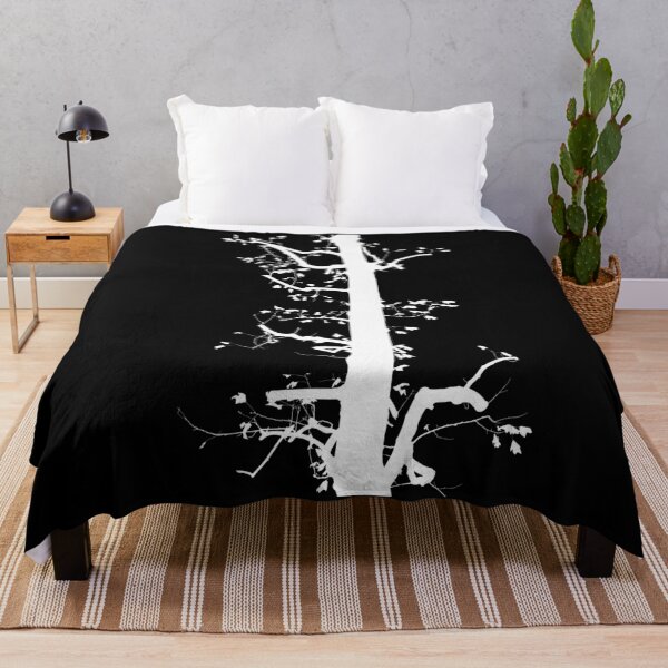 Item preview, White silhouette of hard pruned tulip-poplar tree designed and sold by saiglobalnt.