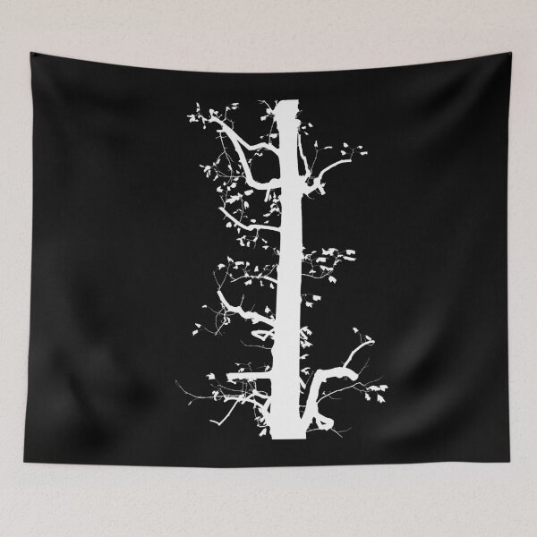 Item preview, White silhouette of hard pruned tulip-poplar tree designed and sold by saiglobalnt.