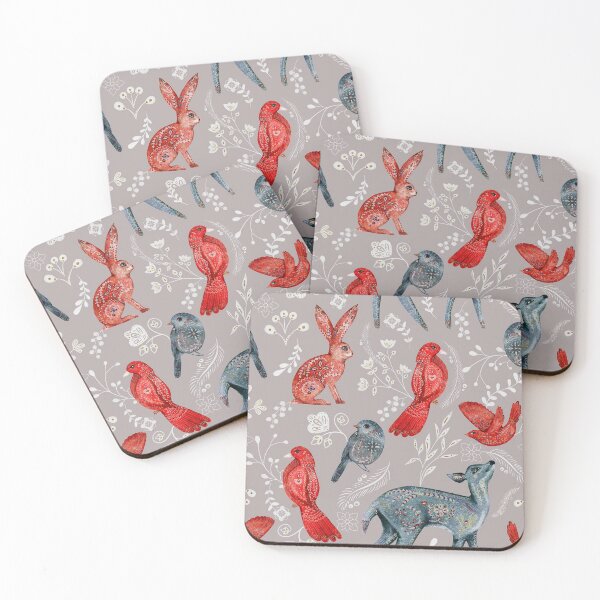 Item preview, Nature Pattern Rabbits And Baby Deer woodland pattern  designed and sold by PurpleJelly.