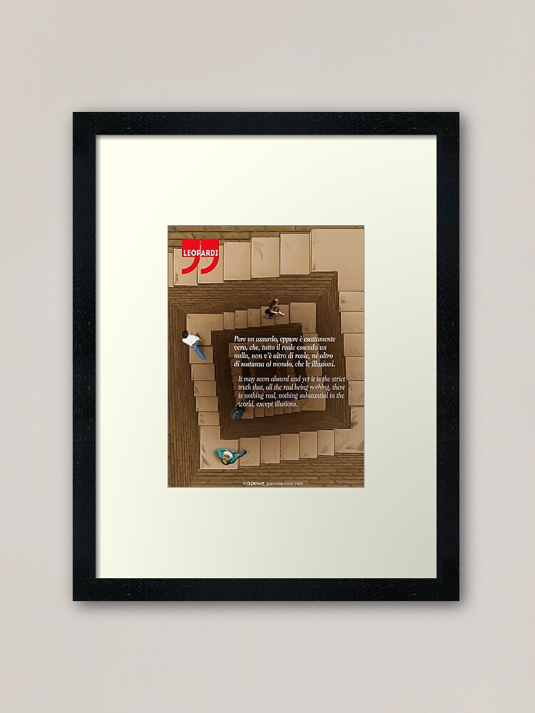 Alternate view of Giacomo Leopardi Quote Framed Art Print