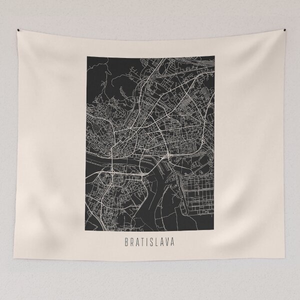 Item preview, Bratislava City Street Map Dark designed and sold by Teecha.