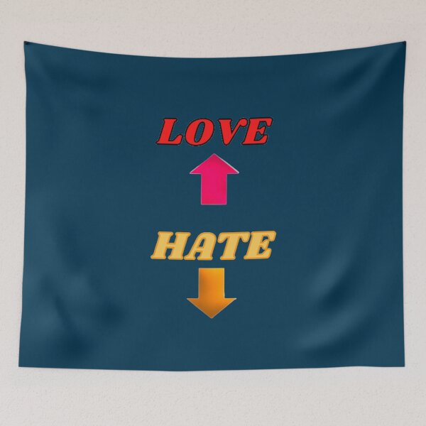 Item preview, Love More, Hate Less - Typography Motivational Quote designed and sold by Digitalme Designs.