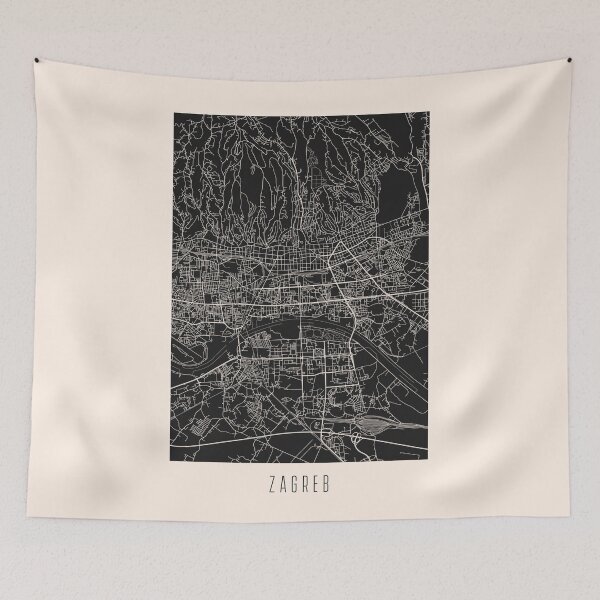 Item preview, Zagreb City Street Map Dark designed and sold by Teecha.