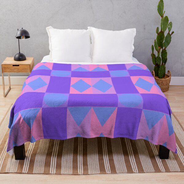 Item preview, Abstract Purple Blue Pink Geometric Maze Pattern designed and sold by DesignsbyMona.