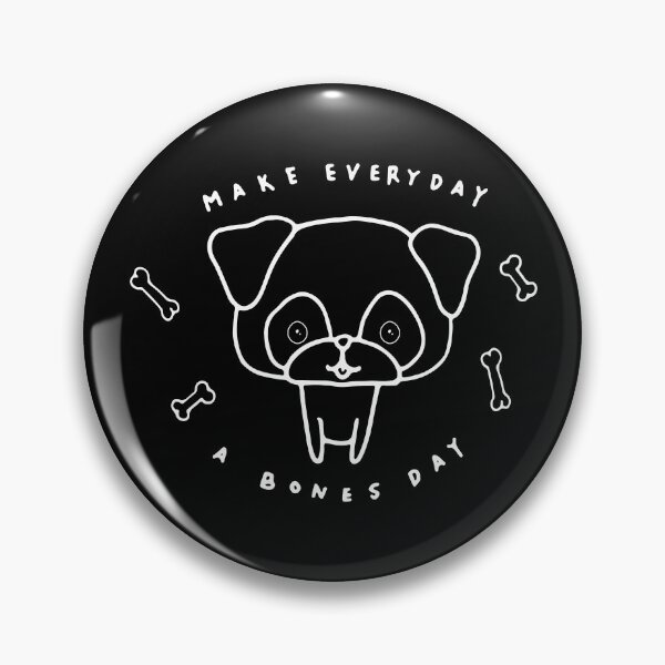 Item preview, Make Everyday A Bones Day White Outline Art Print designed and sold by lineartdesigns.