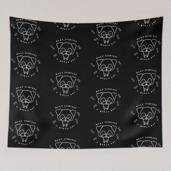 Item preview, Make Everyday A Bones Day White Outline Art Print designed and sold by lineartdesigns.