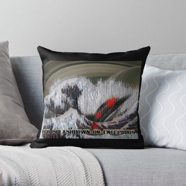 UFO Splashdown on Enceladus Throw Pillow