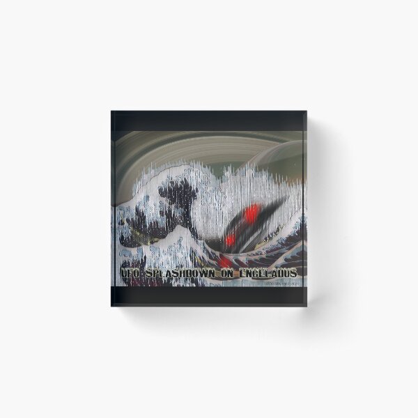 UFO Splashdown on Enceladus Acrylic Block