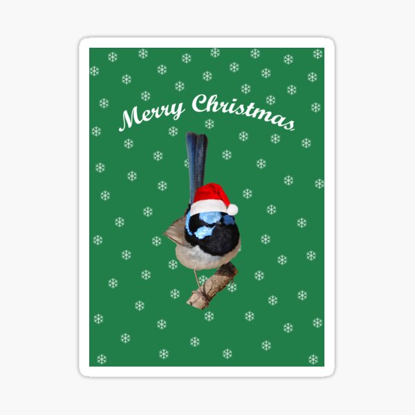Merry Christmas Superb fairy-wren Sticker