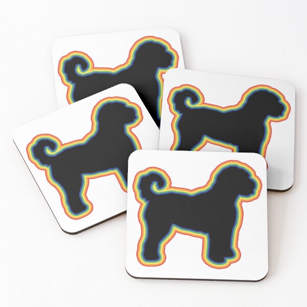 Item preview, Funny labradoodle dog lover silhouette Rainbow Design designed and sold by alaechamlal.