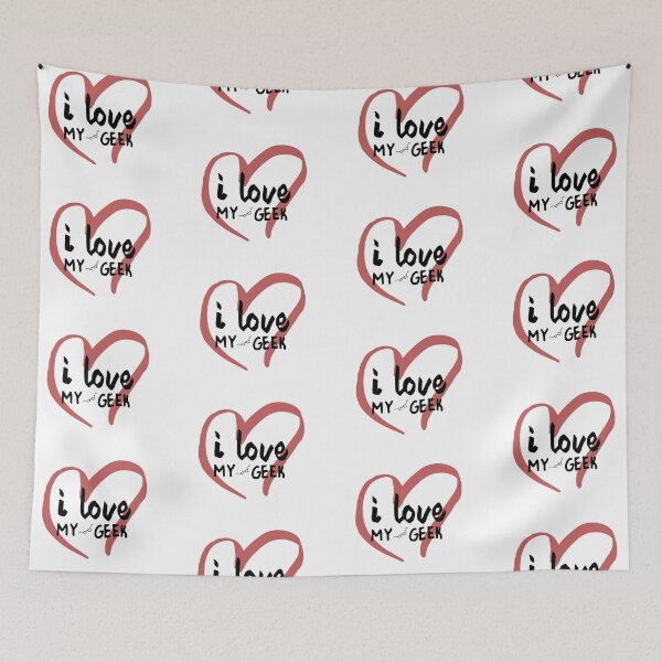 Item preview, I Love My Geek Black Outline Art Print designed and sold by lineartdesigns.