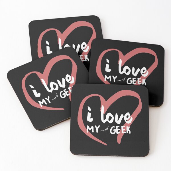 Item preview, I Love My Geek White Outline Art Print designed and sold by lineartdesigns.