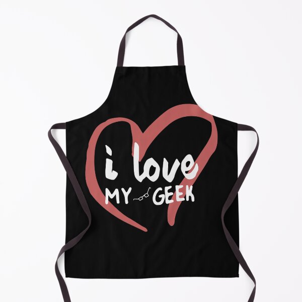 Item preview, I Love My Geek White Outline Art Print designed and sold by lineartdesigns.