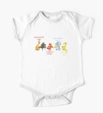 Cartoon animals playing music in a band One Piece - Short Sleeve