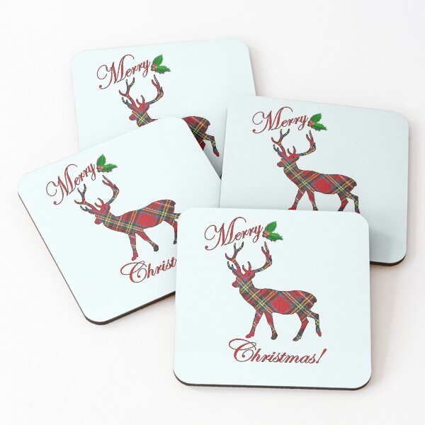 Item preview, Merry Christmas Happy Days Retro Tartan Plaid Pattern Reindeer designed and sold by Cute & Sassy Custom Gifting Boutiques.