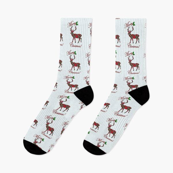 Item preview, Merry Christmas Happy Days Retro Tartan Plaid Pattern Reindeer designed and sold by Cute & Sassy Custom Gifting Boutiques.
