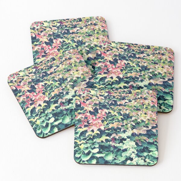 Item preview, Vintage Green - Red leafy Bush - Nature designed and sold by SheetalMourya.