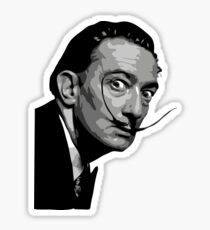 Salvador Dali Black Portrait Sticker