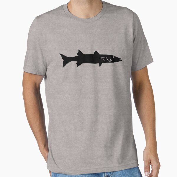 Vista previa del artículo con la obra «Barracuda Fish Silhouette (negro)», diseñado y vendido por SandpiperDesign.
