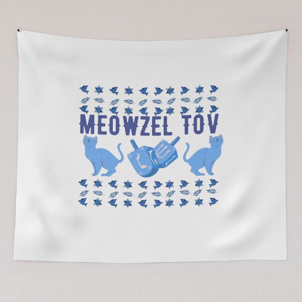 Item preview,  Meowzel Tov Funny Hanukkah Cat Pun Quote designed and sold by AritraSur.