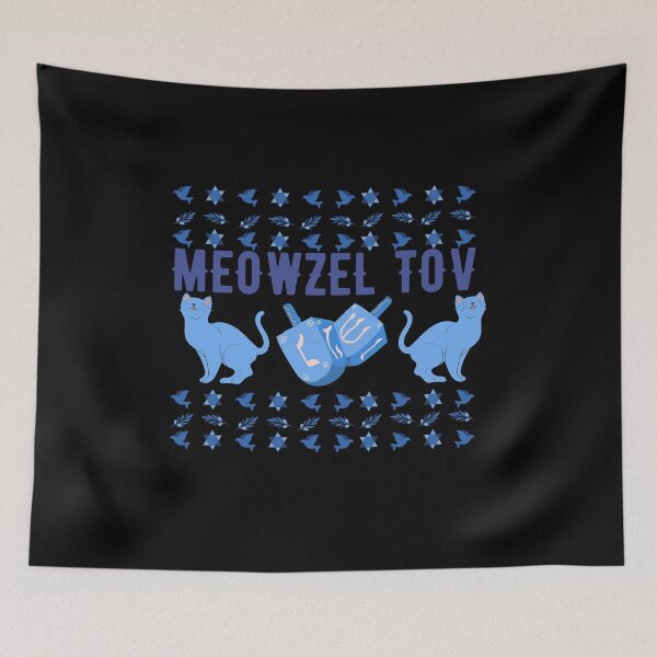 Item preview, Meowzel Tov Funny Hanukkah Cat Pun Quote designed and sold by AritraSur.