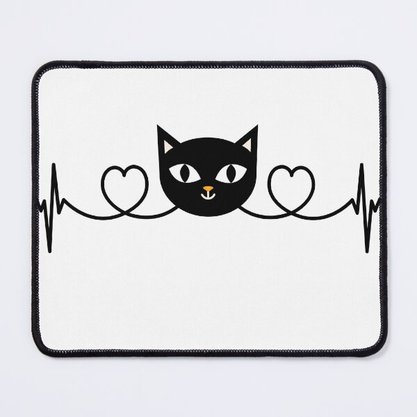 Item preview, Cat Heartbeat - Black cat with Heartbeat designed and sold by llon.