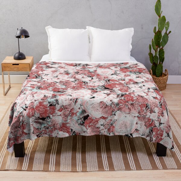 Item preview, Red White Flowers and Leaves Paper Cut Out pattern designed and sold by MyColorfulDream.