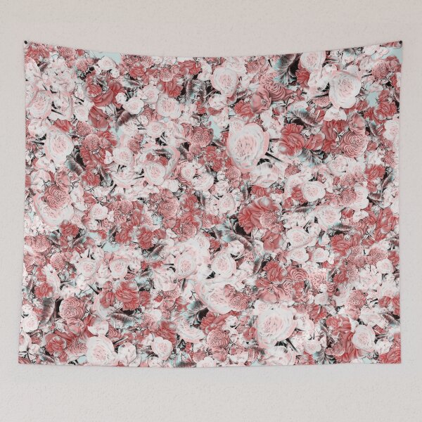 Item preview, Red White Flowers and Leaves Paper Cut Out pattern designed and sold by MyColorfulDream.
