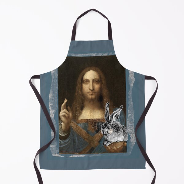 Item preview, Easter Softness - Leonardo Da Vinci's Salvator Mundi and Durer's Rabbit (Pop Art by ACCI) designed and sold by VanyssaGraphics.
