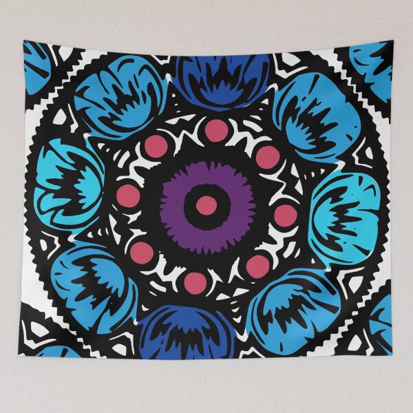 Item preview, Cute Folklore Pattern in Blue designed and sold by kapotka.