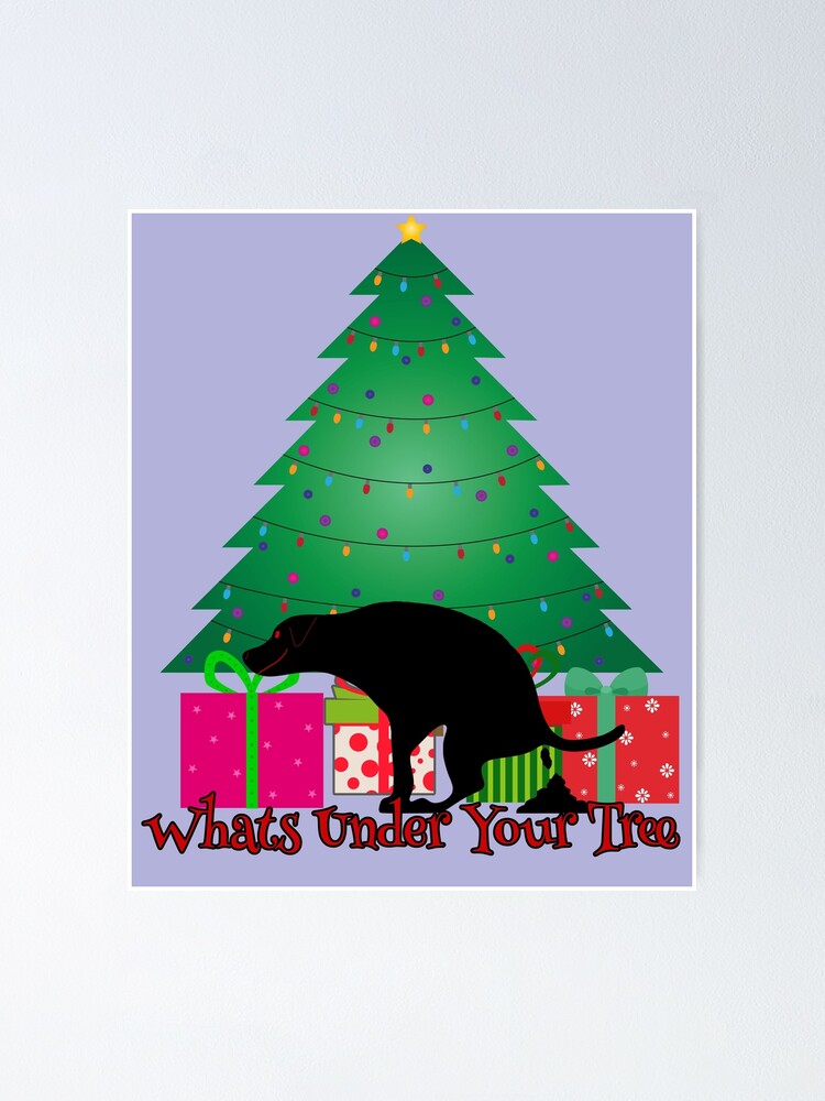 Funny Christmas Pooping Dog Stocking Stuffers Poster for Sale by