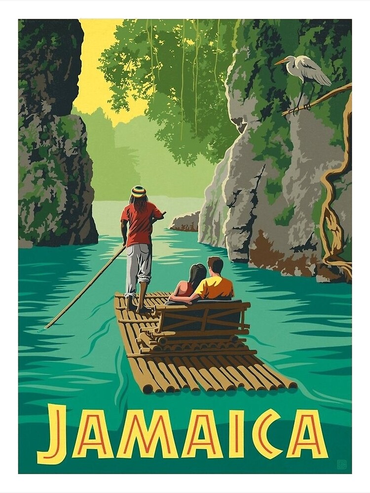 Disover JAMAICA : Vintage Caribbean Island Travel Advertising Print Premium Matte Vertical Poster