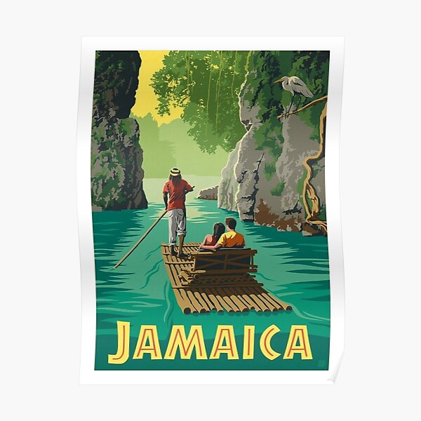 JAMAICA : Vintage Caribbean Island Travel Advertising Print Poster