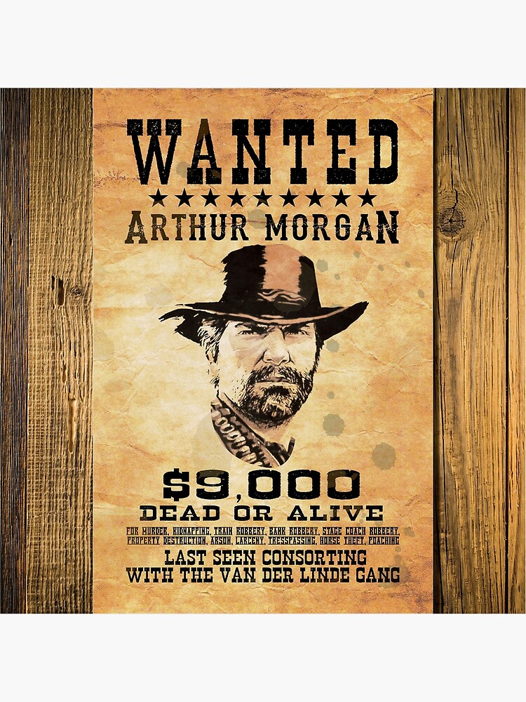 Arthur Morgan Wanted Dead Or Alive Premium Matte Vertical Poster sold ...
