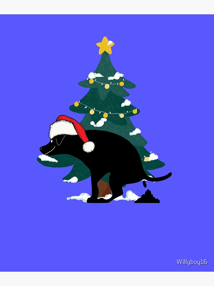 Funny Christmas Pooping Dog Stocking Stuffers Poster for Sale by