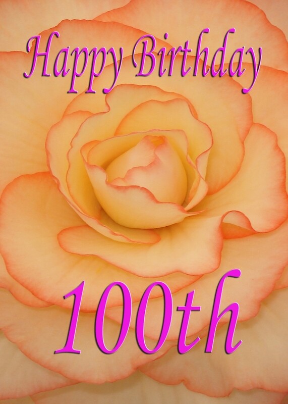 "Happy 100th Birthday Flower" Greeting Cards by martinspixs Redbubble