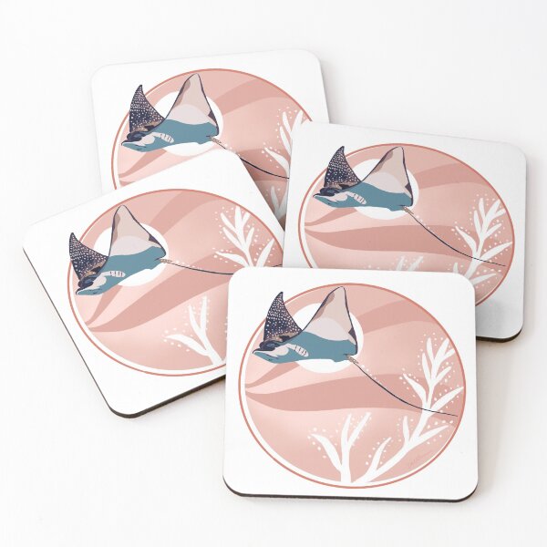 Item preview, Spotted Eagle Ray Coral Fish Digital Illustration designed and sold by zoevi-.
