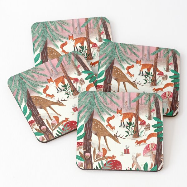Item preview, Whimsical woodland animals forest in the snow designed and sold by Caroline Bonne Müller.