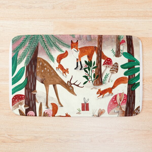 Item preview, Whimsical woodland animals forest in the snow designed and sold by Caroline Bonne Müller.