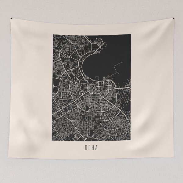 Item preview, Doha City Street Map Dark designed and sold by Teecha.